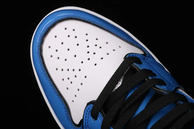 All categories Air Jordan Jordan series basketball shoes Air Jordan 1 Mid Air Jordan 1 Mid AJ1 Joe 1 patent leather white and blue Zhongbang basketball shoes DD6834-402